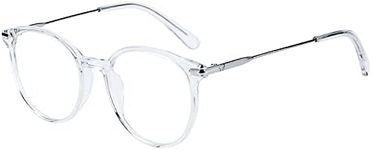 ZENOTTIC Round Optical Glasses Transparent Frame Clear Lens Eyewear Non-prescription Eyeglasses for Women