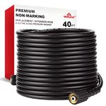 YAMATIC Pressure Washer Hose 40 FT 1/4" Kink Free M22 Brass Thread Replacement for Most Brand Pressure Washers, 3200 PSI