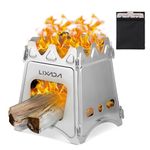 Lixada Camping Stove, Portable Folding Wood Stove Lightweight Alcohol Stove for Outdoor Cooking Backpacking Stove (Titanium/Stainless Steel)