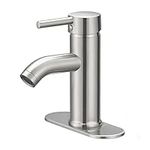 Bathroom Faucet Brushed Nickel One-Handle, Modern one Hole Bathroom Sink Faucet Lavatory Faucet with Deck