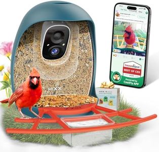 HIXX Smart Bird Feeder with Camera, Lifetime Free AI Bird Species Recognition, Solar-Powered Video Birds Feeder for Outdoors with HD Camera, Mounts Anywhere (Deep Blue)