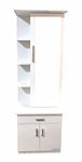 CASPIAN Furniture Engineered Wood Dressing Table/Mirror with Storage Shelves & Drawer (Brown) (White)