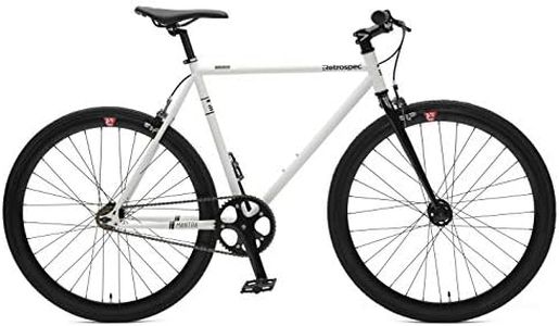 Retrospec Bicycles Mantra V2 Single Speed Fixed Gear Bicycle, White/Black, 49cm/Small