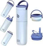 BOTTLE BOTTLE Insulated Water Bottle for Sports with Straw,2 lids,18 oz 3IN1 Water Bottles for Slim Can Coolers and Kids Tumbler, Stainless Steel Metal Bottles for Outdoor Activities(Blue)