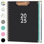 Academic 2025 Planner Weekly and Monthly - Hardcover Daily Planner 2025 Calendars, A4(11.7" X 9")Agenda Schedule Planners & Organizers with Tabs, Double Wire Spiral Bound Thick Paper Teachers Planner, January 2025-December 2025 (Black)