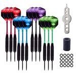 22g Steel Tip Darts Set,12 Pcs Professional Darts Set with Aluminum Shafts, Flights, Barrels, Rubber Rings, Tool, Sharpener,Suitable for Beginners Indoor Game and Bar