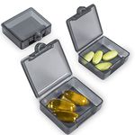 Pill Organizer, itPlus 3 Pack Daily Pill Case One Day Pill Box Container Portable for Purse Pocket Travel, Mini Medicine Organizer for Pills Vitamin Fish Oil Supplements-White