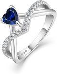 Starchenie Sterling Silver Heart Wedding Rings for Women,August Birthstone Ring with AAA Cubic Zirconia