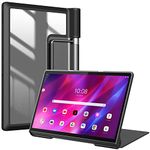 Fintie Hybrid Folio Case for Lenovo Yoga Tab 13 2021, Shockproof Cover with Clear Transparent Back Shell for Lenovo Yoga Tab 13 (YT-K606F) 13" Tablet, Black