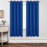 Joydeco Blackout Curtains 72 Inch Length 2 Panels Set, Thermal Insulated Long Curtains& Drapes 2 Burg, Room Darkening Grommet Curtains for Living Room Bedroom Window (W52 x L72 Inch, Royal Blue)