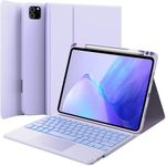 GreenLaw Keyboard Case for iPad Air 11-inch (M2) 2024 & Air 4th/5th Generation & iPad Pro 11 inch (1st/2nd/3rd/4th Generation), Smart Touchpad, 7-Color Backlit, Stain Resistant Cover, Light Purple