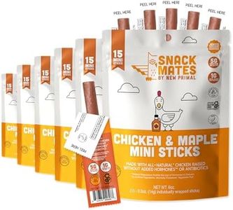 The New Primal Snack Mates Chicken & Maple Sticks, Gluten Free Healthy Snacks for Kids, Low Sugar High Protein Back to School Snacks, Mini Paleo Jerky Meat Stick, 5g Protein, 35 Calories, 0.5 Ounce (Pack of 90)