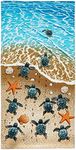 Dawhud Direct Beach Turtles Beach Towel for Women, Girls, Kids, Men, Turtle Bath Towel Print 30" x 60" Pool Towel Super Soft Plush Cotton Turtle Towel Plush Throw Towel for Beach Lovers
