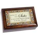 Cottage Garden Sister You Light Up My Life Musical Wood Grain Music Box