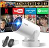 [Apps intégrées & 2025 Upgraded] Vidéoprojecteur avec WiFi 6 et Bluetooth 5.4 Mini Projecteur Supporte 4K 1080P Auto Keystone Rotation 180° Compatibile avec HDMI/TV Stick/Memory Stick/Laptop, Blanc