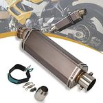 JFG RACING Slip on Exhaust Universal 1.5-2" Inlet Hexagon Muffler Pipe For Scooter Motorcycle ATV Dirt Street Bike