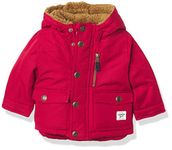 OshKosh B'Gosh Baby Boys' Heavyweight Colorblock Puffer Coat Jacket, Solid Red, 18 Months