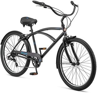 Schwinn Huron 7 Cruiser Bike, 26 Inch Bike for Women and Men, 7-Speed Beach Cruiser Bicycle, Linear Pull Brakes, Comfortable Padded Seat, Upright Riding Position, Adult Bicycle