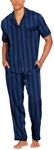 Ekouaer Men Satin Silk Pajamas Set 2 Piece Button Down Sleepwear Long Pants Loungewear with Pockets