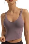 QUEENIEKE Women's Sports Bra Padded Running Workout Tank Tops for Women Size S Color Heron Purple