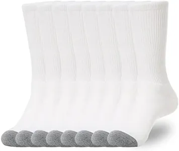 WANDER Women's Athletic Crew Socks 8 Pairs Cushion Running Socks for Women Sport Wicking Cotton Socks 10-14 (8 Pair White)