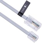 5m RJ11 to RJ45 Cable RJ11 to RJ45 Cable Phone Telephone Cord RJ11 6P4C to RJ45 8P8C Connector Plug Cable for Landline Telephone (White)