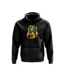 Cobra Kai Hoodie - Fighting Karate TV Show 80's Film Gift Present Birthday Christmas Twin Needle Stitch Detailing 80% Ringspun Cotton 20% Polyester Kangaroo Pouch Pocket (Black, 9-11 Years)