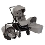 Graco Near2Me DLX Stylish Trio including raincover, carrycot and car seat - Suitable from birth to approx. 4 years (22kg). 3 x Slide2Me height adjustments, Ash fashion