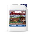 Roxil Wood Stain Preserver 5 litre (Chestnut) Fast-Drying Satin Finish for Decking, Fence, Shed, Furniture. Up to 5 Year Protection for Indoor & Outdoor