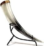Viking Drinking Horn With Metal Sta