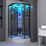 Insignia Quadrant Steam Enclosure Cubicle Shower Cabin 900x900 Black Frame