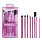 Real Techniques Eyeshadow Brush Set, Eye Makeup Brushes With Gel Eyeliner, Flat Eye, and Eyelash Brushes (Set of 8)