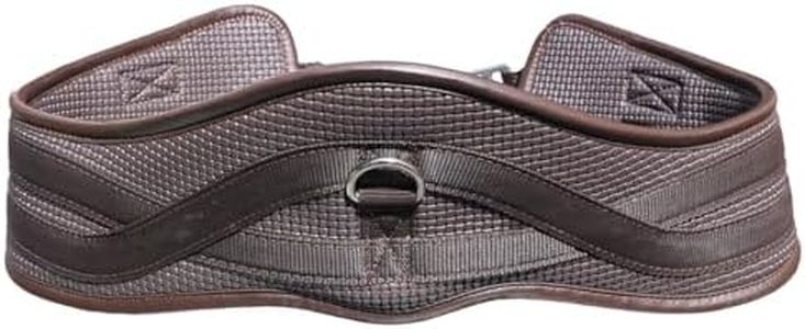 T TEKE Anatomic Anti-Chafe Horse Girth - Contoured Pressure Relief English Girth with Dual-Side Heavy-Duty Elastic, Breathable Padded PVC Waffle Texture, Stainless Steel Solid-Roller Buckles & D-Ring