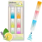 Lifelines Scented Stacking Highlighters, 2-Pack - Assorted Colors Highlighters Infused with Essential Oil Blends - Stackable, Mix & Match Colored Highlighter Pens - School & Office Supplies