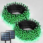 JMEXSUSS 2 Pack Green Solar Christmas Lights, Total 400 LED 151FT Solar String Lights Outdoor Waterproof, 8 Modes St Patricks Day Lights for Patio Yard Garden Tree Decorations