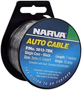 Narva 10A Auto Cable, 3 mm Diameter, Black