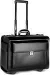 Leather Pilot Case Business Laptop Travel Flight Briefcase Bag Hand Luggage, Wheeled Pilotcase, M, Briefcase/Attaché