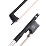 Goshyda Well Balanced Carbon Fiber Violin Bow Round Stick Exquisite Horsehair for 3/4 Violin, Hobbies (for 4 4 violin)