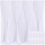 10 Panels White Backdrop Curtain for Parties Wedding Wrinkle Free White Photo Curtains Backdrops Drapes Fabric Decoration for Baby Shower Birthday Party 50ft(W) x 10ft(H)