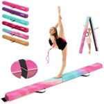 AWSUM Foldable Balance Beam for Kids, 10ft Anti-Slip Gymnastics Equipment w/Carry Bag, Suede Cover, Toddler to Teen, for Home Training School