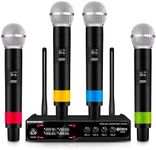 D Debra Audio VM304 VHF 4-Channel Wireless Microphone System with Handheld Microphone Have XLR Interface for Home Karaoke Wedding Conference Speech