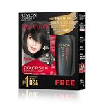 REVLON ColorSilk Hair Color with Keratin - 1WN Soft Black - (with Outrageous Shampoo 90 ml), (3S10978F36721311)