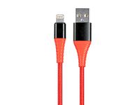 Monoprice Apple Mfi Certified Lightning to USB Type A Charge & Sync Cable - 3', Red