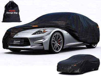 Kayme 7 Layers Car Cover Custom Fit for Nissan 350Z/370Z (2009-2025) Waterproof All Weather for Automobiles,Outdoor Full Cover Rain Sun UV Protection.Black