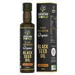 Organic Black Seed Oil 250ml - 100% Pure & Premium Virgin Cold Pressed Nigella Sativa Black Cumin Seed Oil