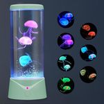 DEDESESE Boho Decor Jellyfish Lamp 9 Color Changing 2 Modes Green Nature Style Home Decor Night Light Jelly Fish Tank Christmas Gift for Kids