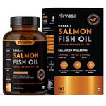 Nirvasa Omega 3 Salmon Fish Oil Softgel Capsules (Triple Strength) for Men & Women | 1250mg Salmon Fish Oil, 560mg EPA & 400mg DHA | No Fishy Burps | Supports Healthy Heart, Brain & Bones - 60 x 1 Cap