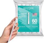 Made in USA - 60 Count Disposable Plastic Threaded Vaginal Applicator Pack: Hygienically Sealed For Your Safety. Dosage Measurements On Every Applicator.