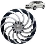 PRIGAN Wheel Cover for BALENO 15 Inch Silver Black Wheel Cap (Available in 12,13,14,15 Inch) (Set of 4 Pcs) (Press Fitting) Model- Cyclone DC-15