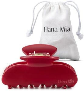 Hana Mia Medium Claw Clip for Women | Our Medium 3 Inch Hair Clip Creates Half Ups, Updos & Chic Everyday Styles | Premium Acetate Claw with Secure Hold & Snag Free Teeth for Easy Styling (Red)